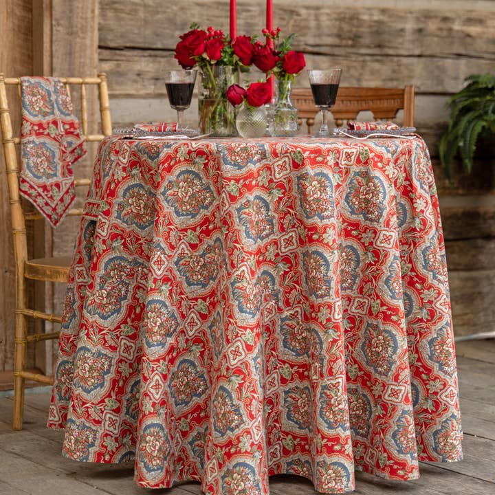 Timeless Tapestry Round Cloth - Red for wholesale by April Cornell