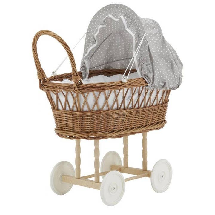Buff wicker doll cradle for wholesale by Aubry Gaspard