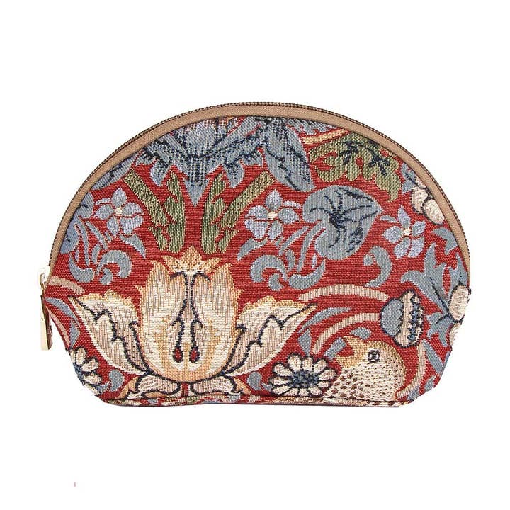 Signare Tapestry – wholesale Make-up/cosmetic bag – William Morris Strawberry Thief Red - Cosmetic Bag