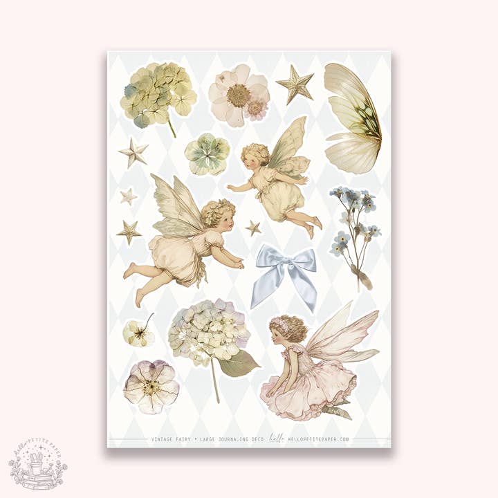 Large Journaling deco stickers - Vintage Fairies for wholesale by Hello Petite Paper
