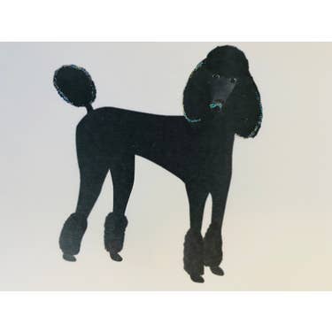 Studio Daedre - Wholesale Stationery/Notecard Set - Black Standing Poodle Dog Boxed Note Cards0