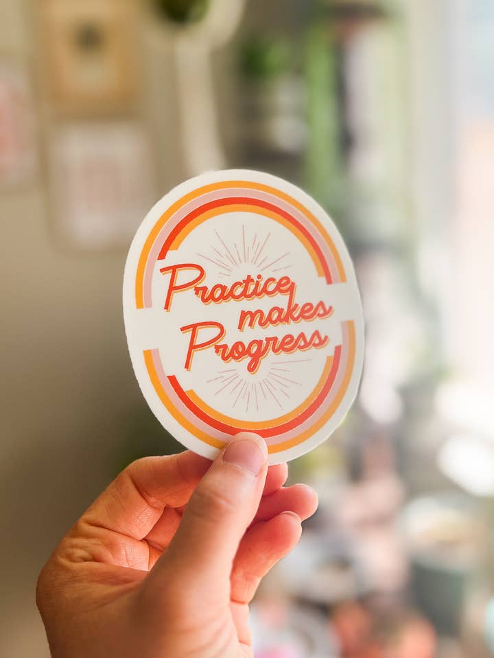 Practice Makes Progress Sticker for wholesale by Truth Papers