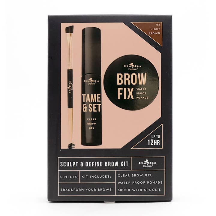PINEAPPLE Beauty - Wholesale Eyebrow Set/Kit - Italia Deluxe 2321-2 Brow Fix Kit Light Brown