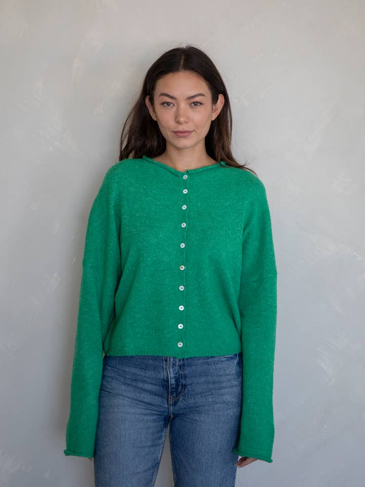 Kelly Green Piper Cardigan for wholesale on Faire