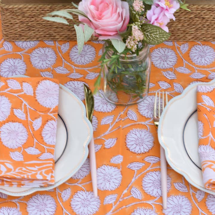 House of Alaan - Wholesale Dinner & Cloth Napkin - Pumpkin Orange - Cotton Table Napkins (Set of 4)1