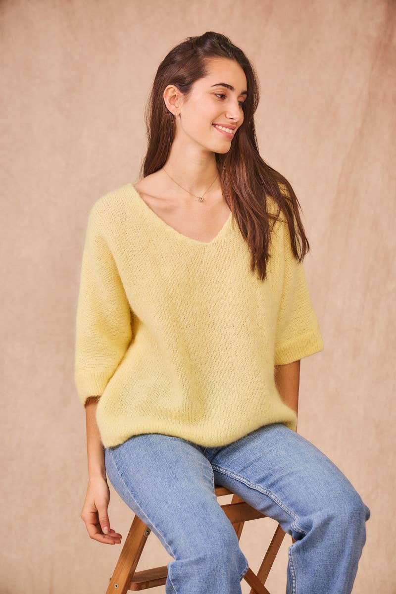 Calie Paris - Venta al por mayor Jersey de punto - Mujer - Suéter elegante de mohair kid24