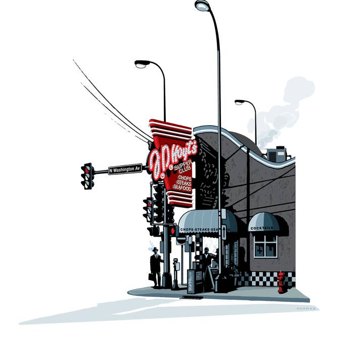 Landmark City MN | JD Hoyt's Minneapolis pour la vente par Legendary Landmark Art Prints