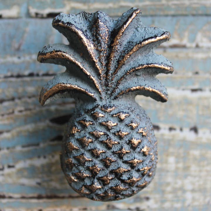 Green Pineapple Iron Drawer Pull / Cabinet Knob for wholesale by California Seashell Company