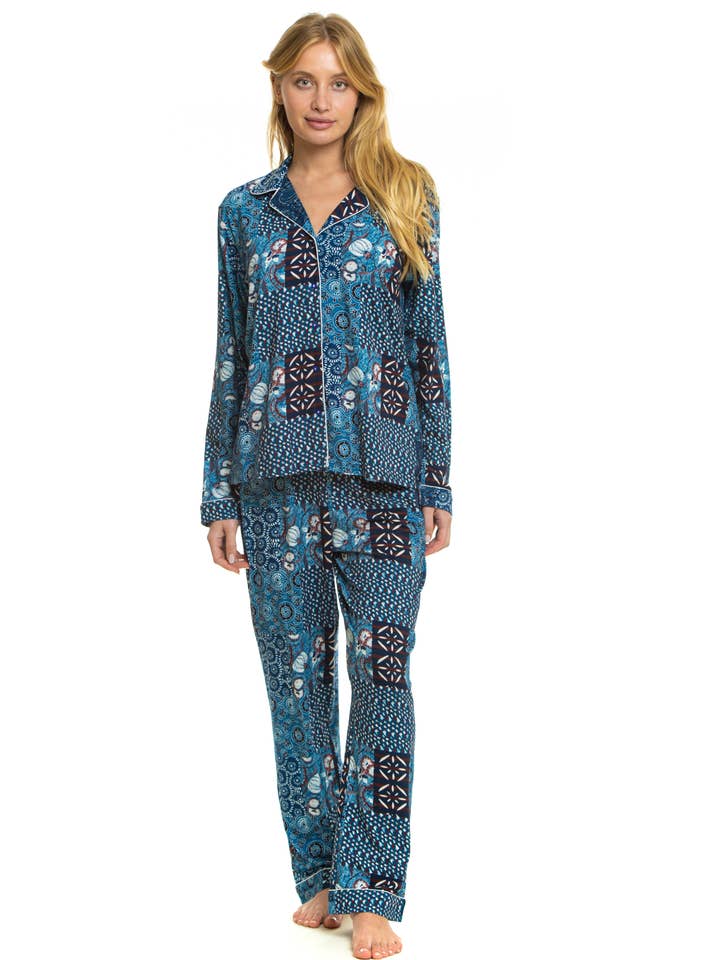Wisteria Nadi Wisteria- Printed Long Sleeve Pajama Set for wholesale on Faire0
