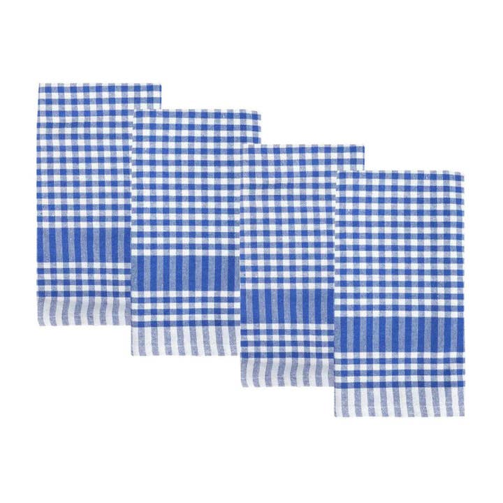 Bon Appetit Blue & White Fabric Gingham Napkins/Tea Towels - 2 Pack for wholesale by Talking Tables EU