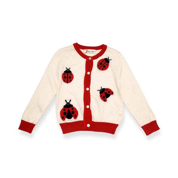Doe a Dear - Wholesale Cardigan - Kids - A50 1985 Ladybug Wooly Cardigan