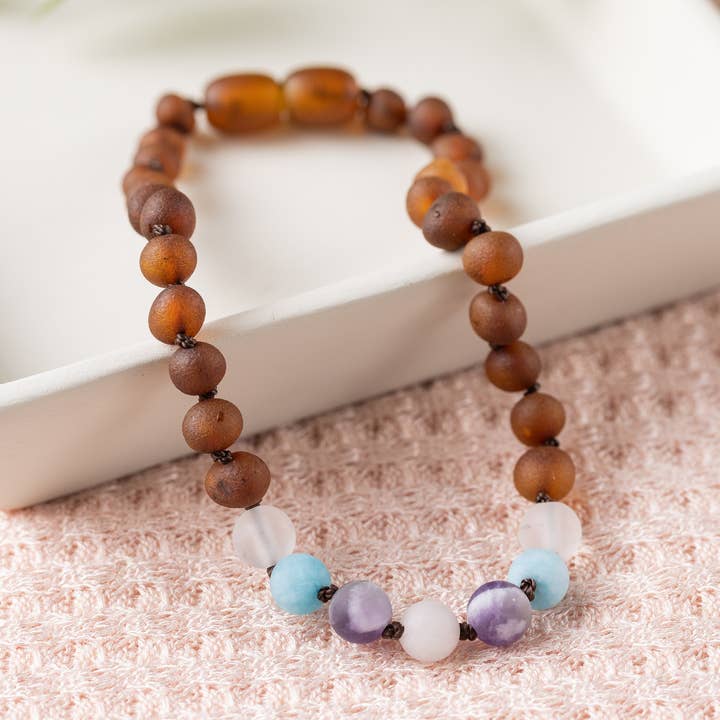 Adultos | Mistura de sereia+tornozelete âmbar de conhaque cru por atacado de R.B. Amber Jewelry