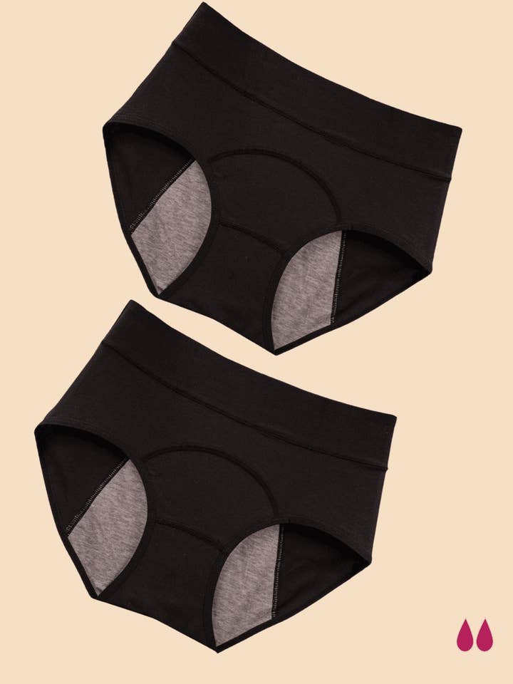 2 saugfähige Menstruationsslips aus Baumwolle, um keine Slipeinlagen zu verwenden Indy für den Großhandel von Anaissa