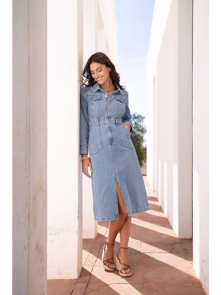Blue OPHELIE DRESS for wholesale on Faire