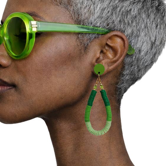Double Dutch Lightweight Statement Earrings | Lime for wholesale by SCOTCHBONNET!