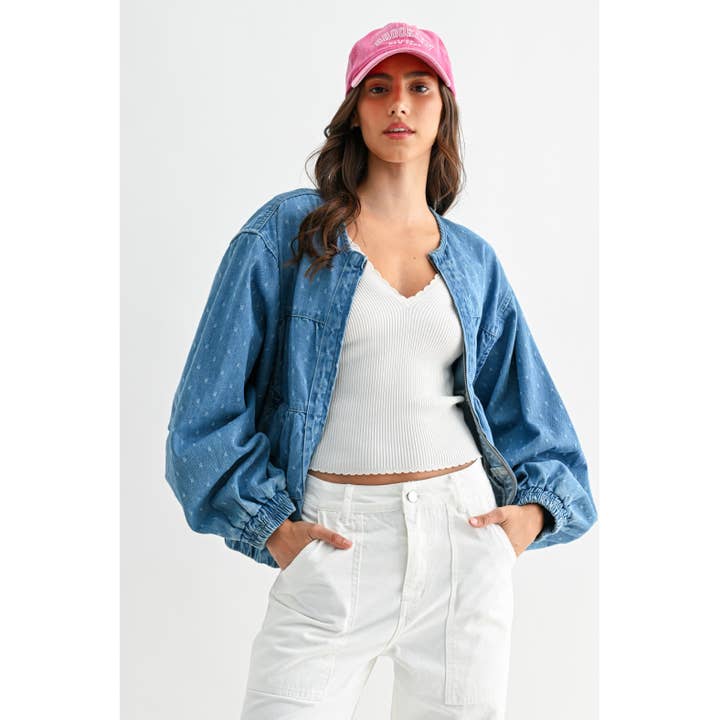 MEDIUM WASH MODERN DENIM JACKET for wholesale on Faire1