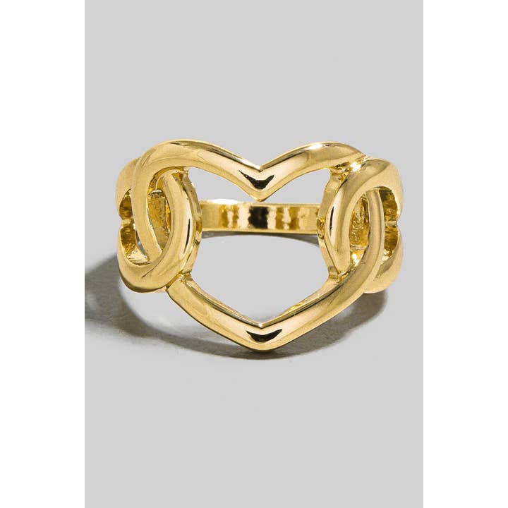Metallic Hjerte Led Bånd Ring for engroshandel hos The Looks by Fame Accessories