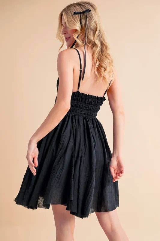 BLACK Aemi+Co Lace Detail Mini Cami Dress for wholesale on Faire1