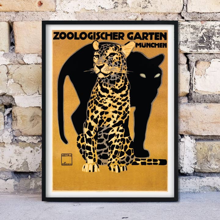 Inramad Antik Zoo Reklam Print för wholesale av Lelloliving