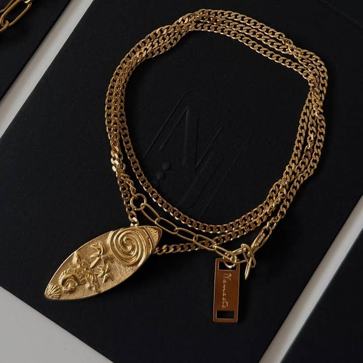 Surfer Necklace- Gold for wholesale by Namaste Jewelry