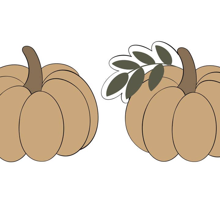 Pumpkin 2 met of zonder groen voor wholesale door Maison’s Custom Cutters