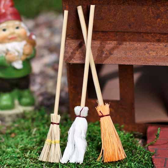 Factory Direct Craft - Wholesale Doll Accessory Kit - Kids - Set of Mini Straw Brooms and Mop 1