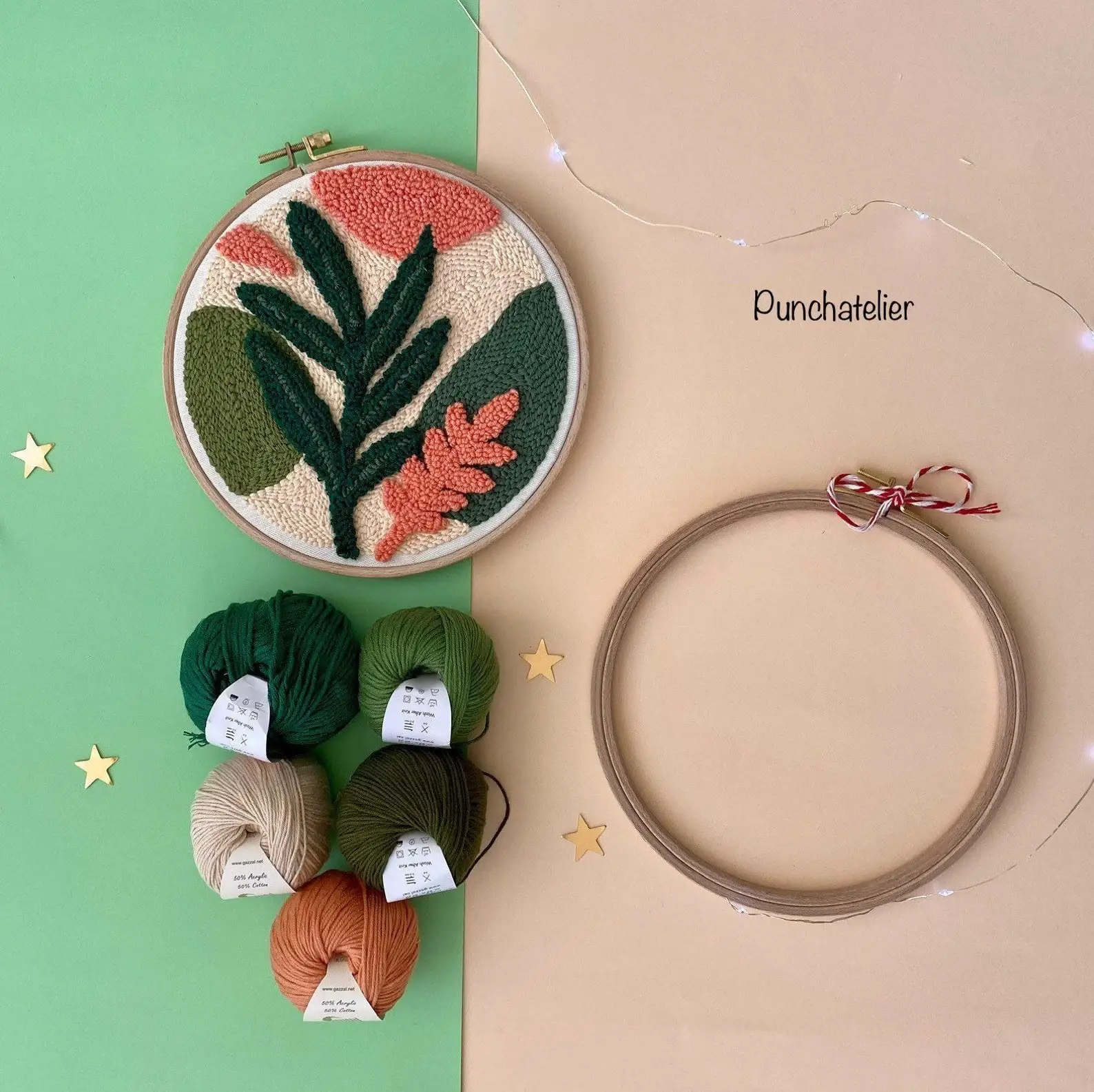 PunchAtelier – Material para bordar/ponto de cruz por atacado – Kit de Agulha Punch com Folha para Iniciantes2