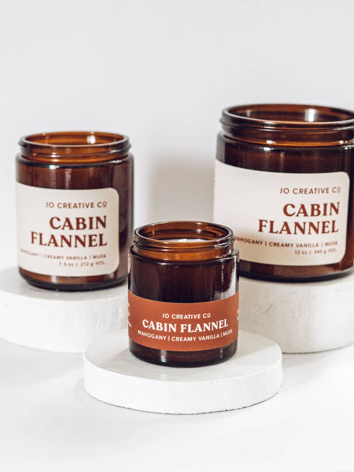 Cabin Flannel Candle for wholesale by Jo Creative Co