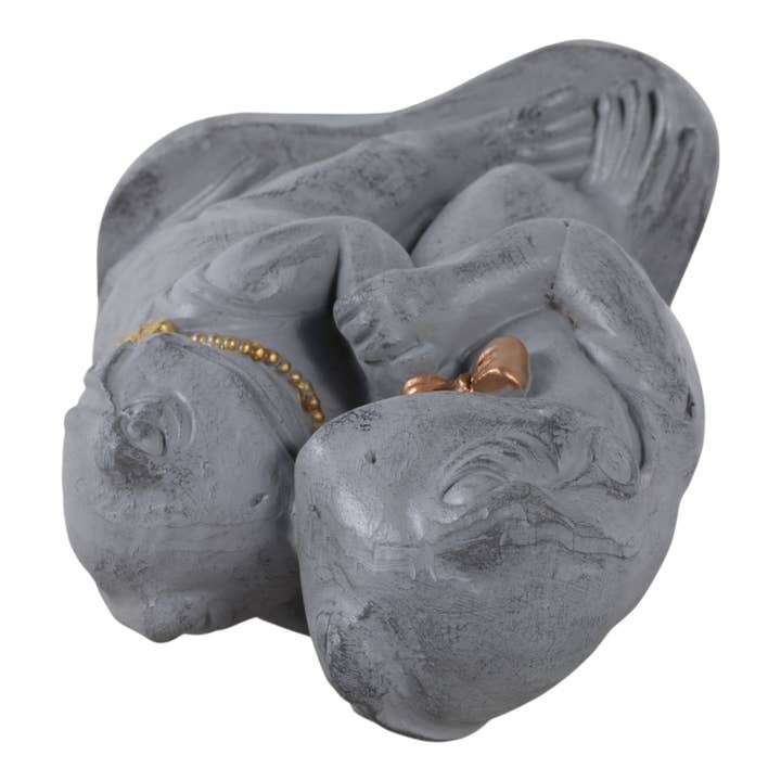 Sagebrook Home - Wholesale Versiering/decoratie voor buiten - Hars Dansend Kikkers Koppel Tuinbeeld - Grijs, 38 cm.8