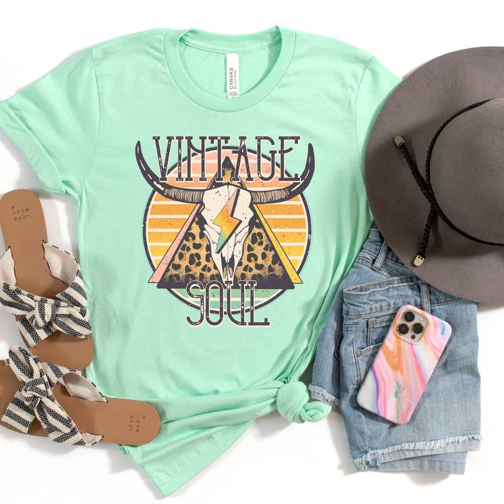 Vintage Soul | Western | Cowgirl | Graphic Tee for wholesale by The American Honey