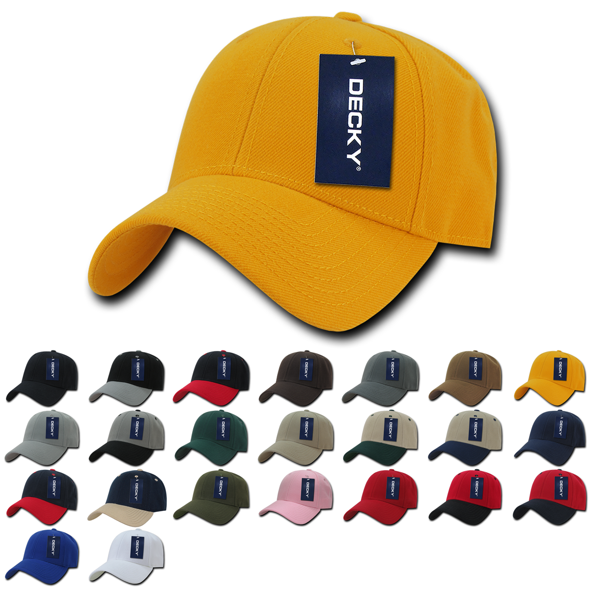 The Park Wholesale - Wholesale Baseball Cap - Unisex - Low Crown Structured Baseball Cap - Decky 20619