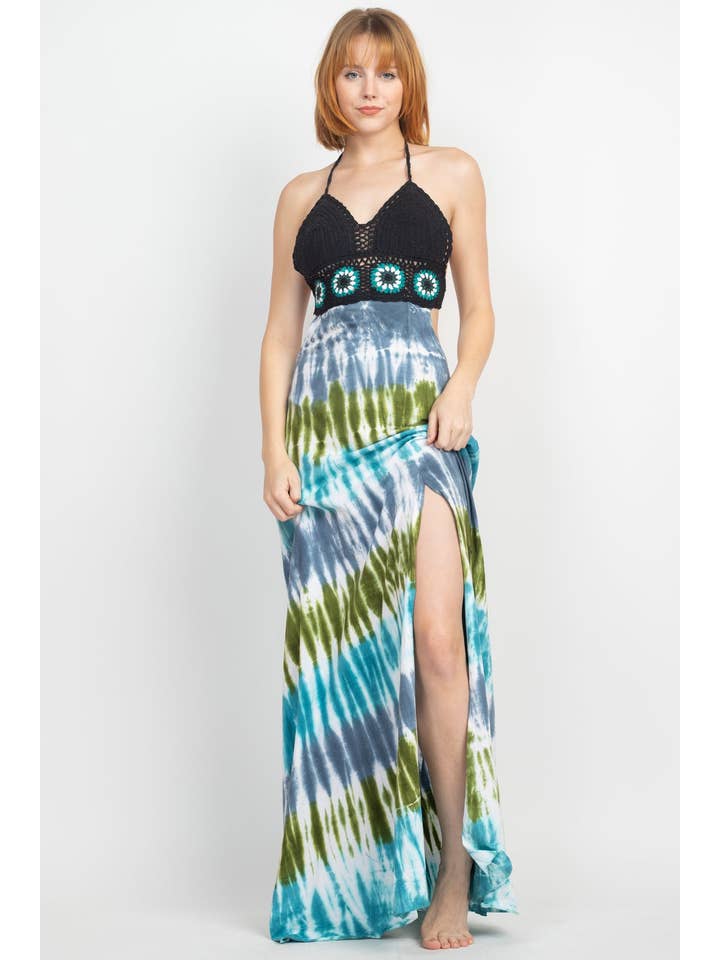 Lakhays Collection Inc. - Wholesale Dress - Women's - Crochet Tiedye Maxi Dress