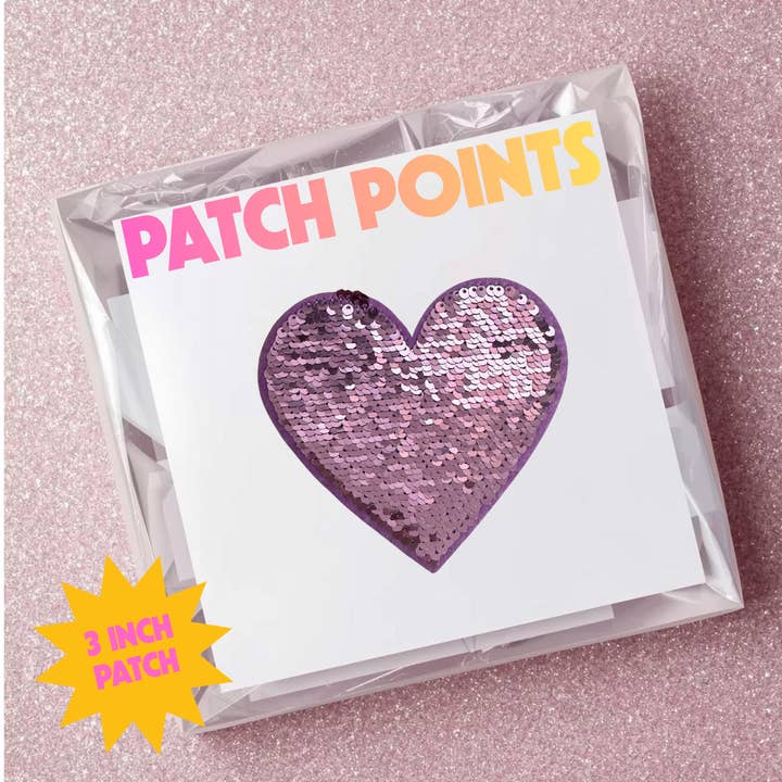 Sequin Heart: Iron on & Sticker Patch for wholesale by Patch Points