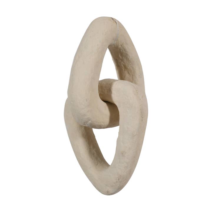 off white Paper Mache Chain Dia 6" & H 3" for wholesale on Faire3