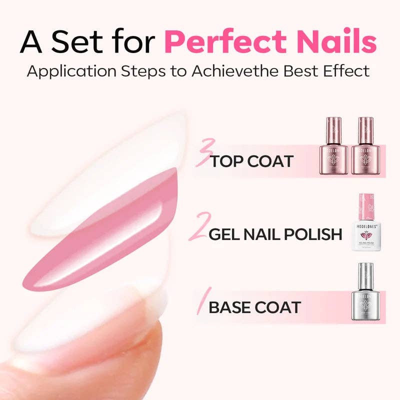 Modelones - Wholesale Nail polish set - Top and Base Coat Trio6