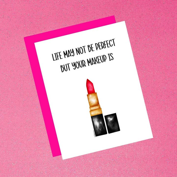 Glam Lipstick Encouragement Empowerment Thinking Of You Karte für den Großhandel von Tiffany Ascensio Designs | Watercolor Greeting Cards