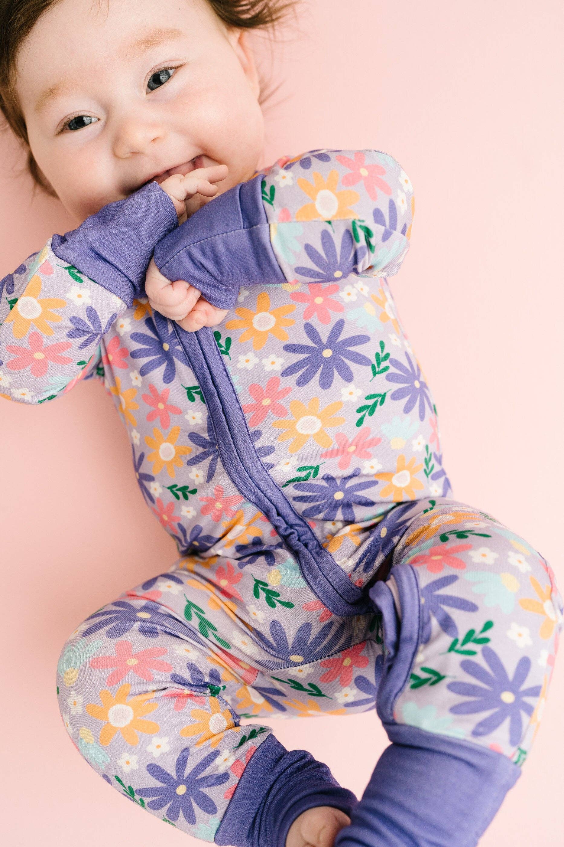 Little One Shop - Wholesale Sleepsuit - Baby - Lavender Blooms Bamboo Sleeper3