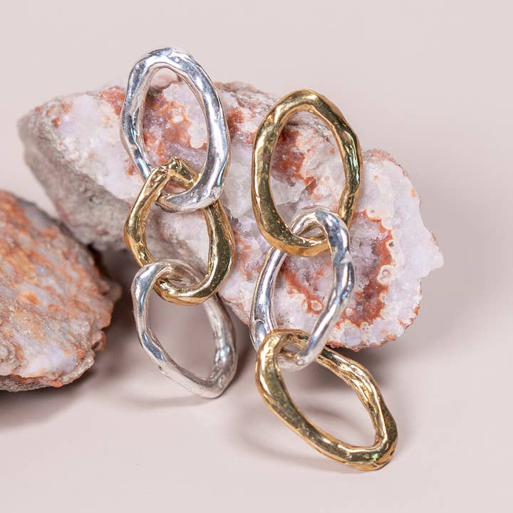 Pendientes Tess de 3 eslabones para venta al por mayor de Dante Perozzi Jewelry