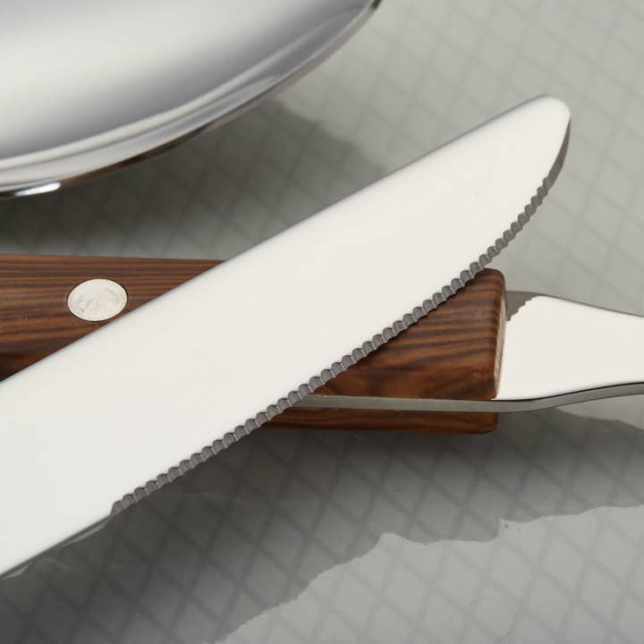 ANNOVA - Wholesale Flatware Set - ANNOVA Walnut Wood Silverware Set 20 Pieces Retro10