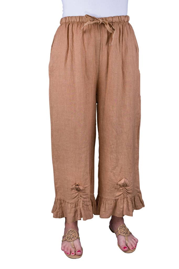 TINA Stephens Italy/Tees By Tina - Venta al por mayor Pantalones - Mujer - Pantalón de lino Desiree Rosette hasta el tobillo (PL158)8