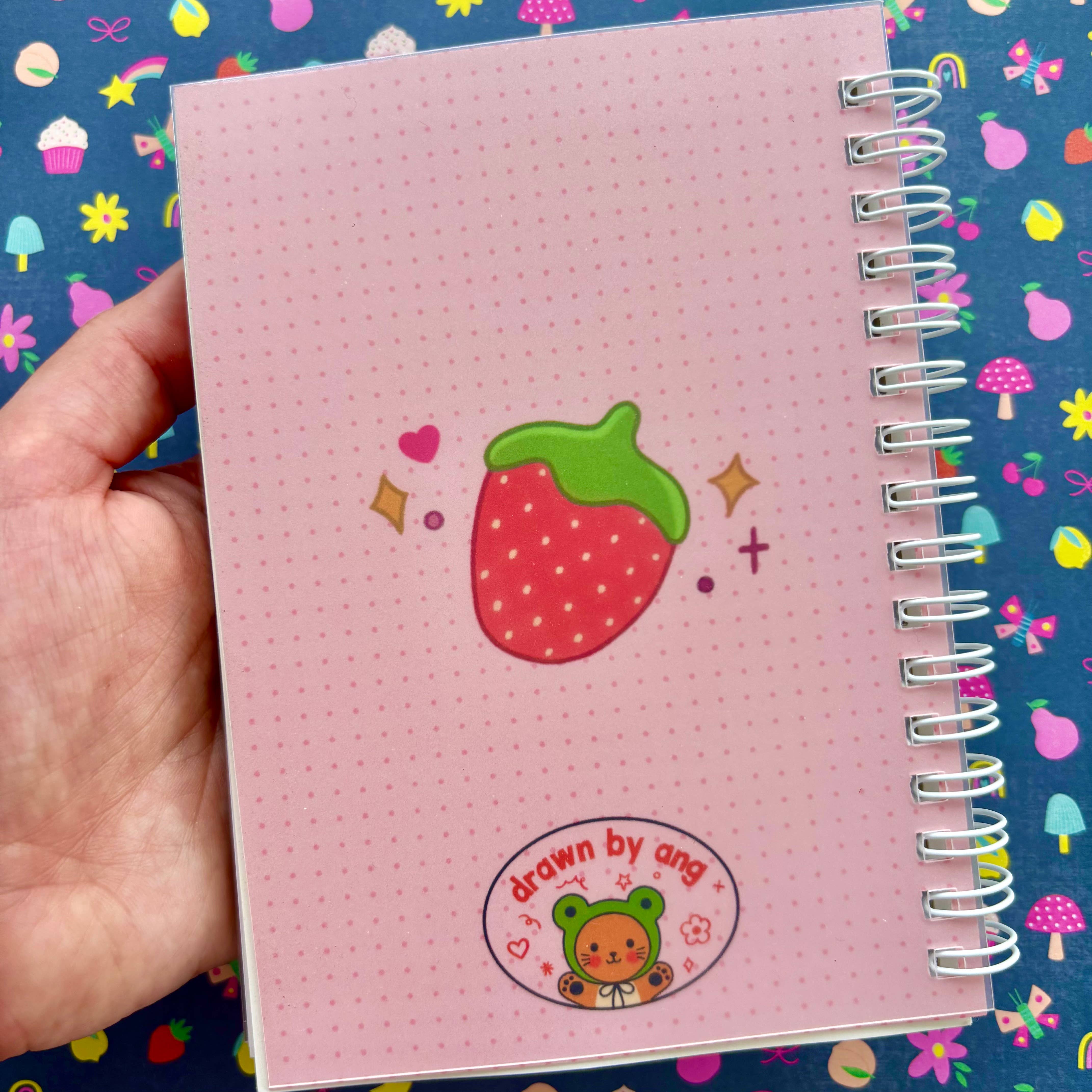 Drawn by Ang - Wholesale Sticker - Strawberry Cat Reusable Sticker Book 1