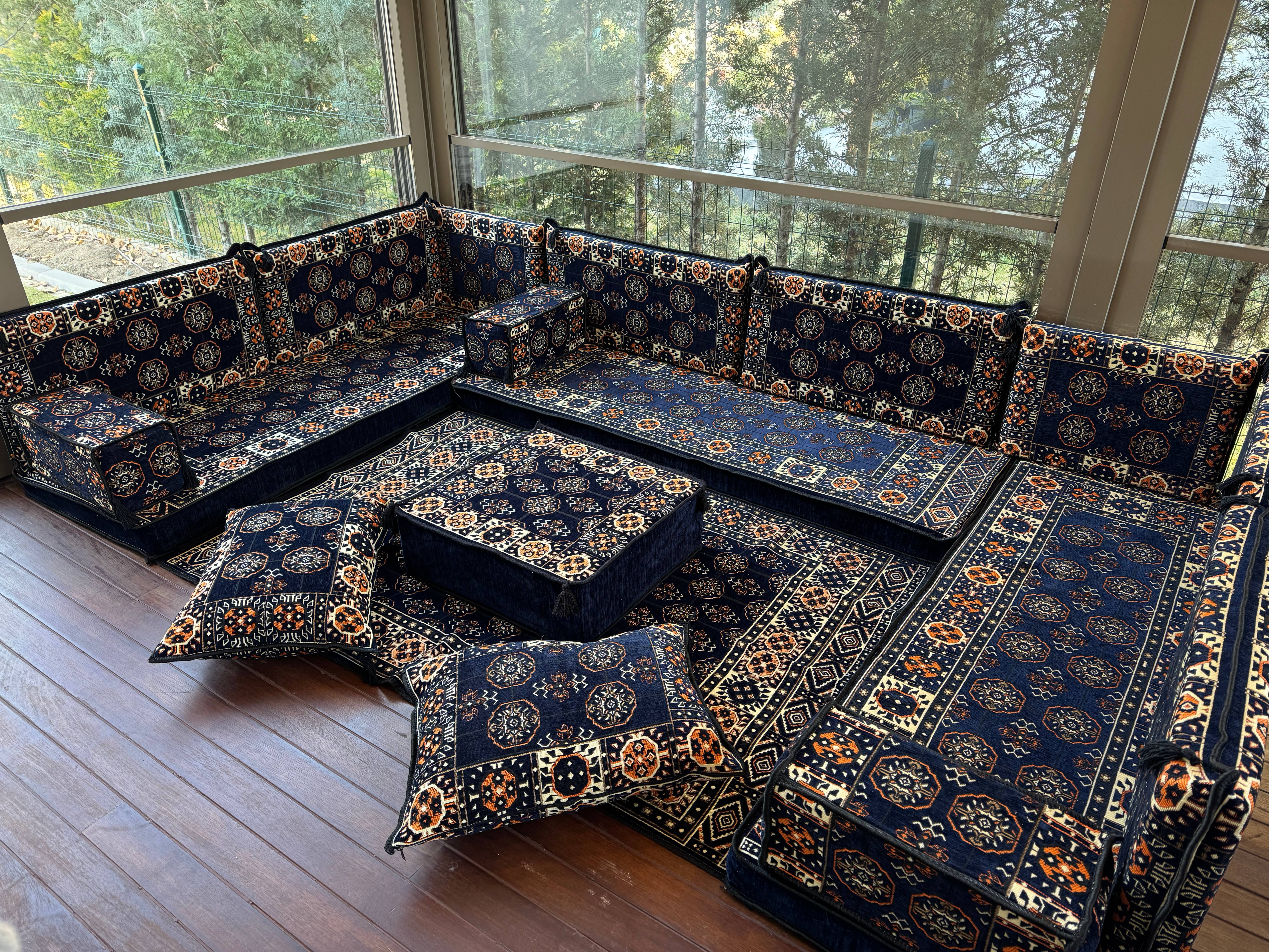The Loom Wholesale - Wholesale Ottoman - Deep Blue Turkish Floor Sofa – Traditional Style Set