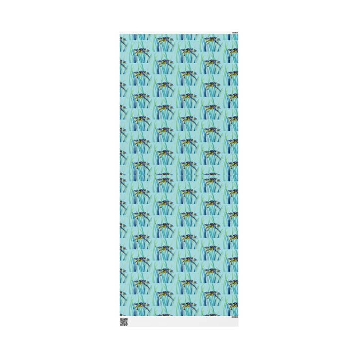 Blue Cava - Wholesale Flat Wrap - Swimming Sea Turtle Wrapping Paper6