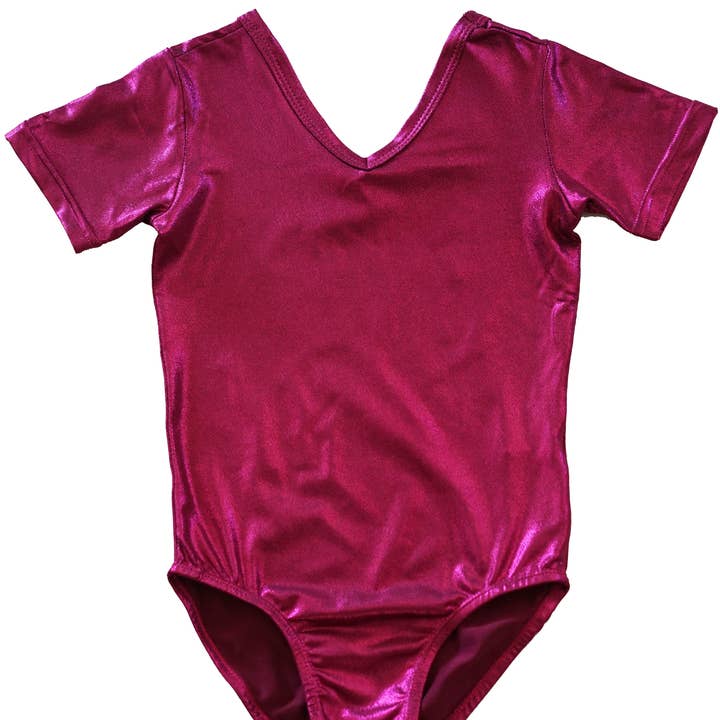 Justaucorps à manches courtes rose vif brillant pour la vente par Wenchoice