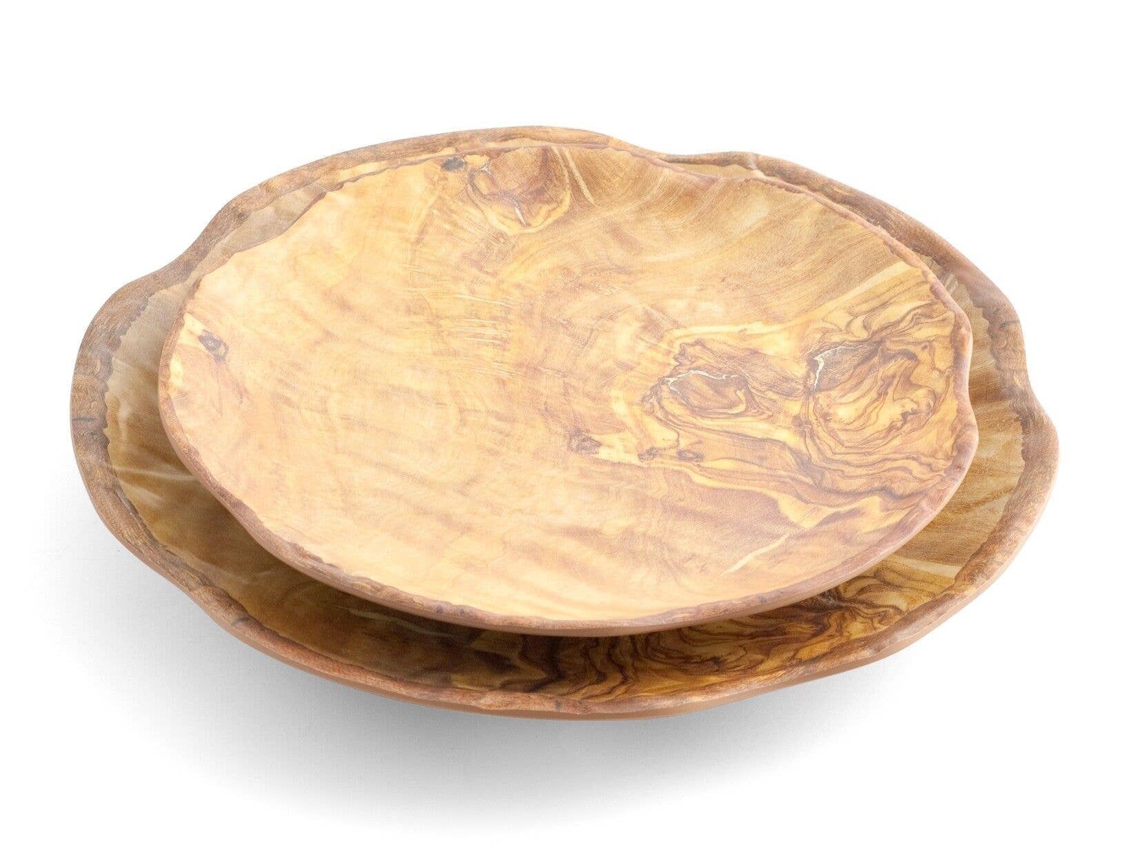 H&H - Wholesale Dinner Plate - Round Melamine Plate Wood Effect in Melamine cm 25.52