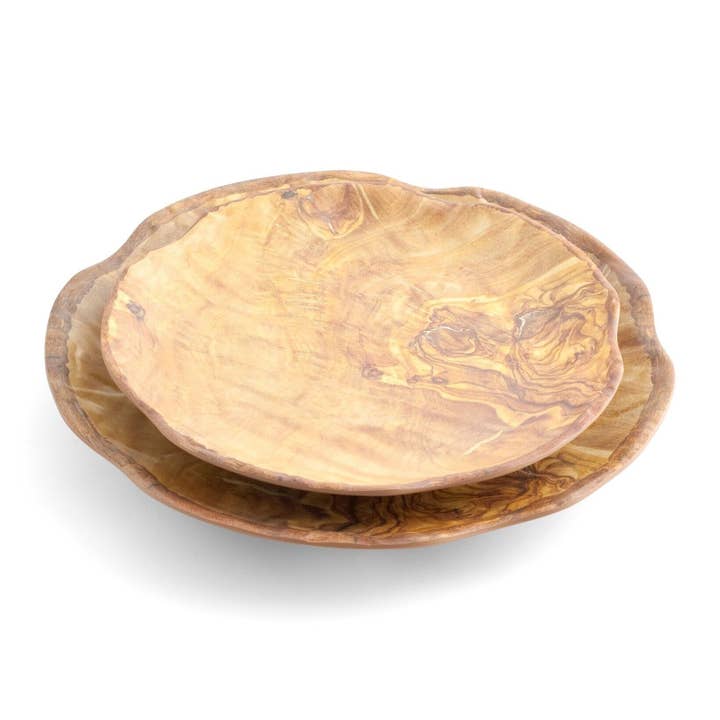 H&H - Wholesale Dinner Plate - Round Melamine Plate Wood Effect in Melamine cm 25.52