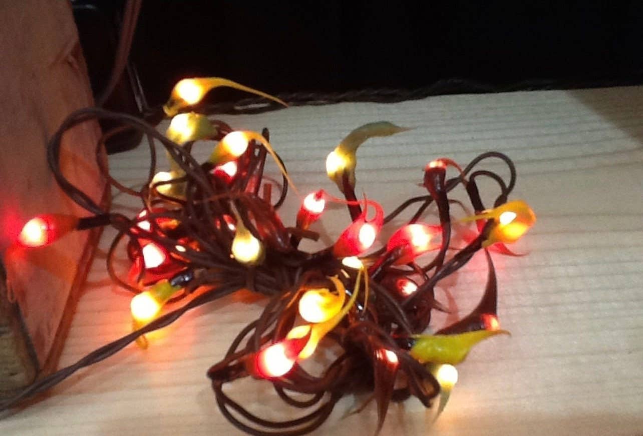 Raggedy Junction - Wholesale String Lights - Battery FALL MIX hand dipped Primitive Rice Lights w/timer 0