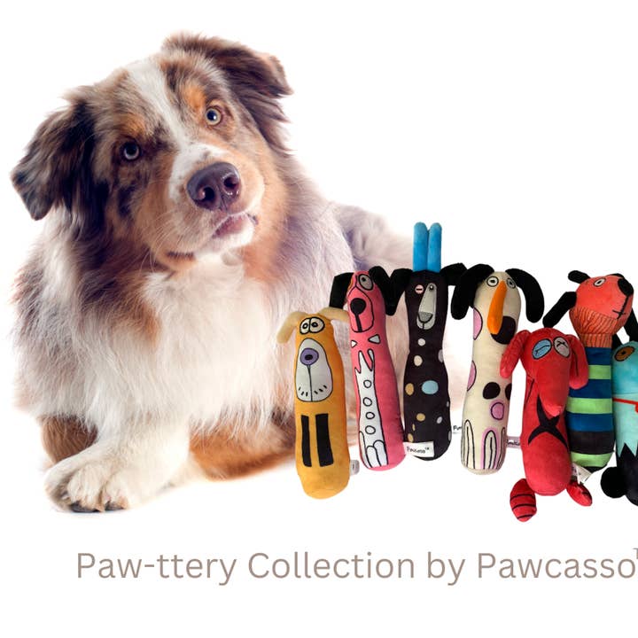 Pawcasso - Wholesale Pet Plush Toy - Dog - Blue Paw-trait
