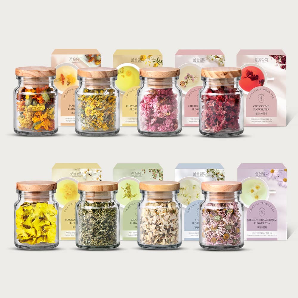 KKOKDAM Premium Flower Tea - Wholesale Loose Tea - Original Flower Tea 10g Glass Jar - 8 Variations9