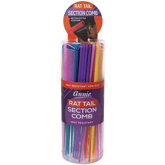 KT Supply - Wholesale Hair Brush/Comb - Annie Comb Rat Tail Assorted Color, 36/PK